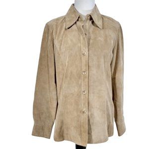 VALERIE STEVENS Women Suede Leather Jacket Size L